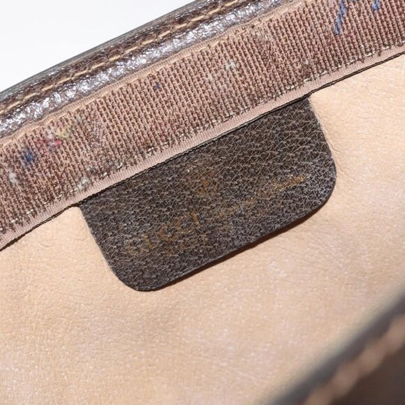 GUCCI GG Supreme Web Sherry Line Clutch Bag PVC Beige 41 014 2125 23 Auth - Picture 16 of 16